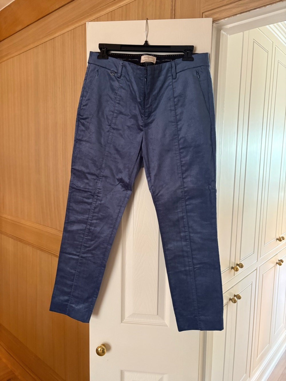 Anthropologie women’s blue high sheen pant